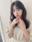 〇韓国風 艶カラー ココアブラウン シースルーバング