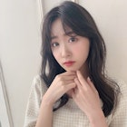 〇韓国風 艶カラー ココアブラウン シースルーバング