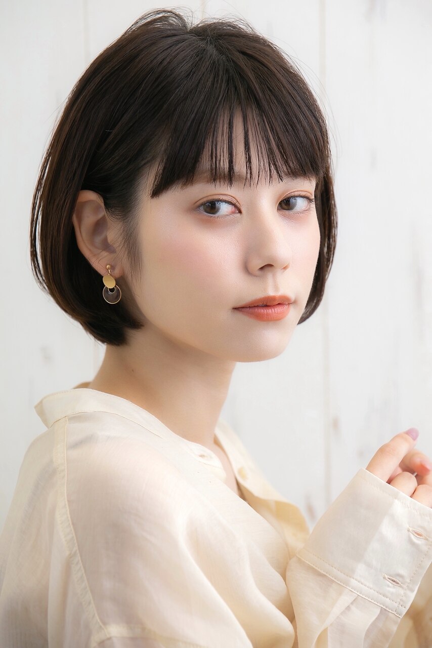 【orange cracker】シンプルで大人かわいいミニボブ　竹若真央