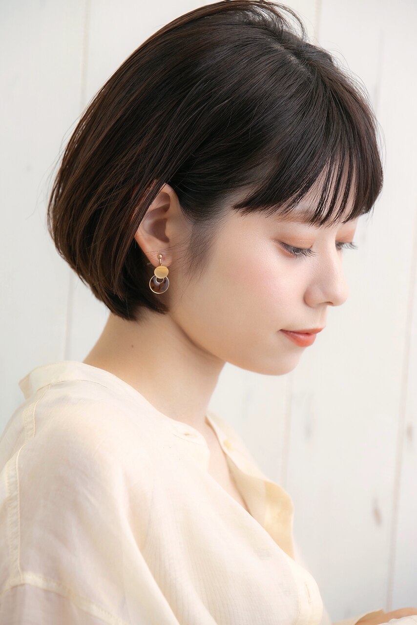 【orange cracker】シンプルで大人かわいいミニボブ　竹若真央