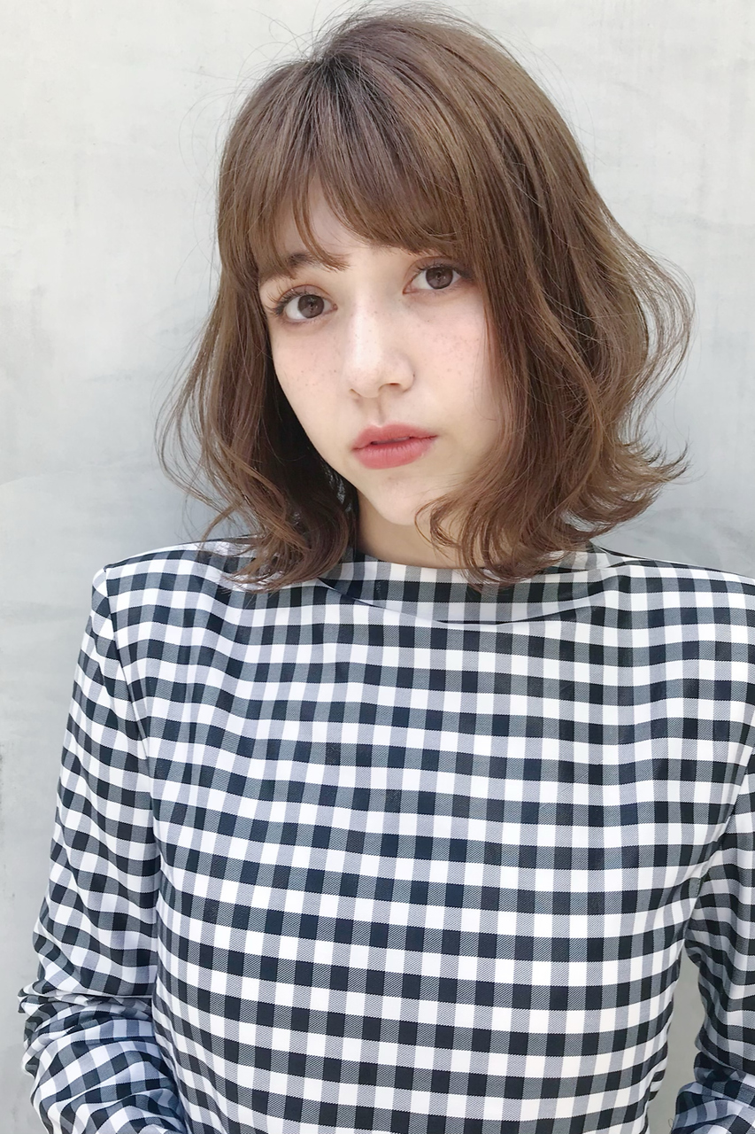 キュートな前髪にフリンジウェーブボブ♪藤沢