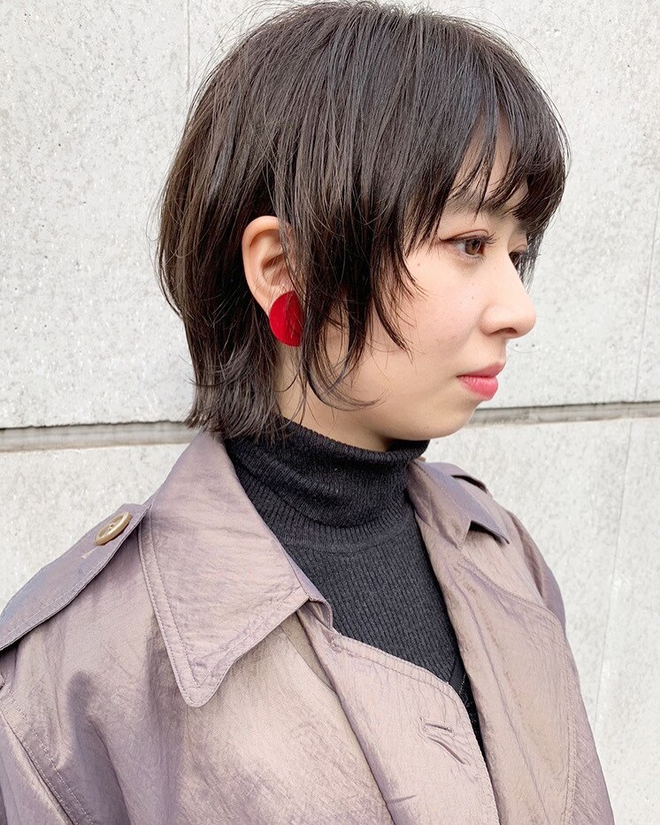 大人かわいいショートウルフ＃前髪＃グレージュ