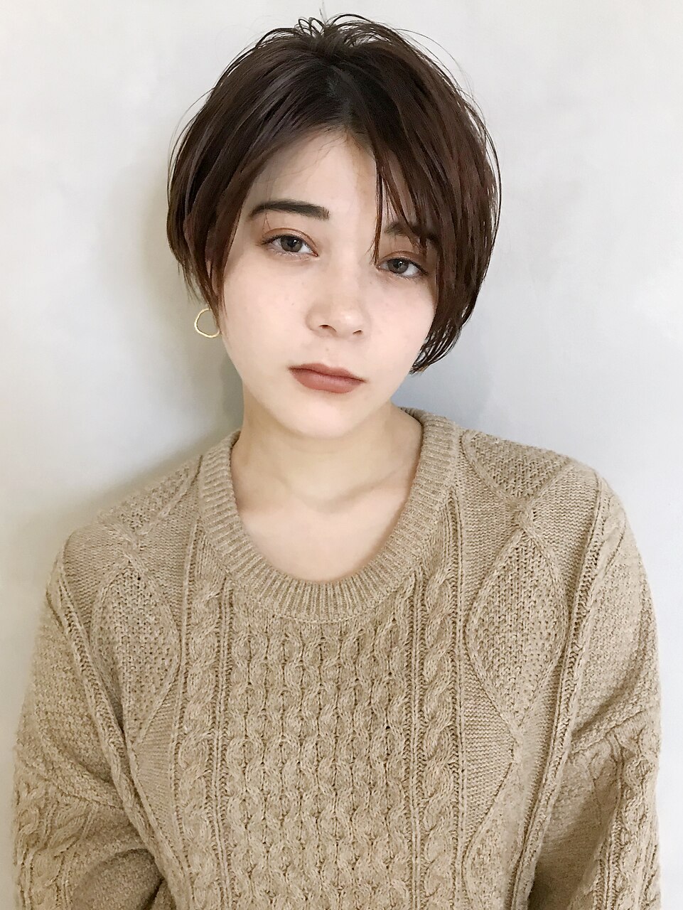ナチュラルショート_ココアブラウンフリンジウェーブ_27040