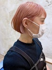 【ボブ　×   サーモンピンク】