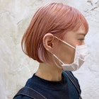 【ボブ × サーモンピンク】