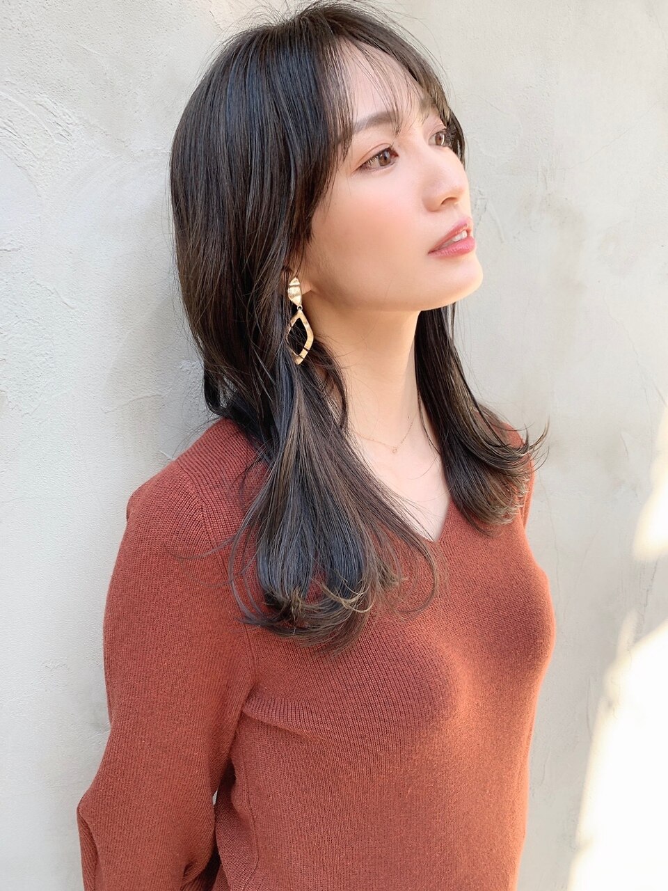【韓国美人百花OLヘア】シースルーバング透明感カラー