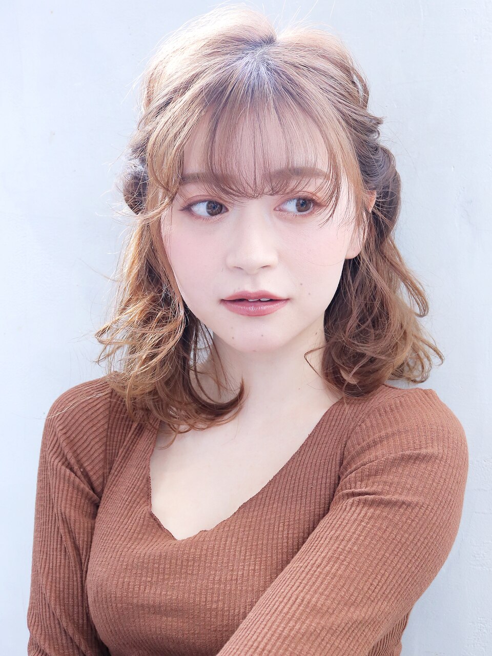 ツインくるりんぱ_ハイライトカラーセミウェットウェーブ_47402