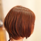 ショートボブ オレンジ