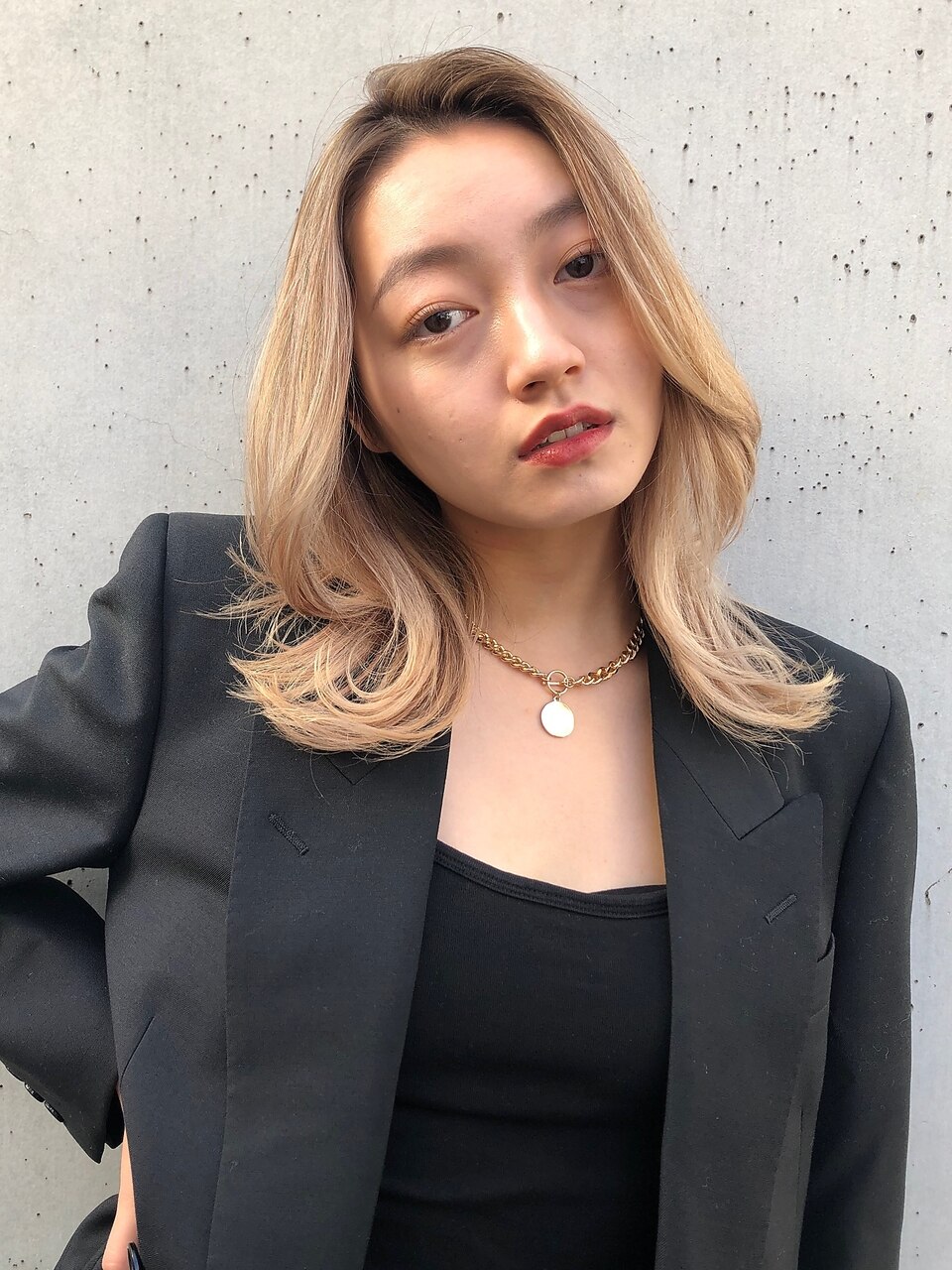 外国人風　韓国風　ブロンドヘア　ヨシンモリ　レイヤーカット☆