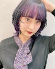 【早瀬忍　梅田中津】マッシュウルフ×インナーパープルカラー