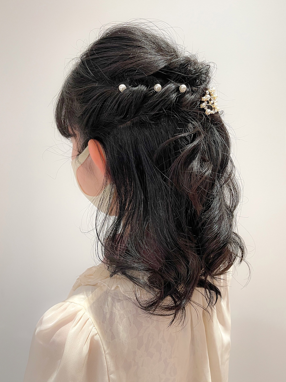 後れ毛くるりんぱ編み込み結婚式二次会ヘアアレンジアップ☆