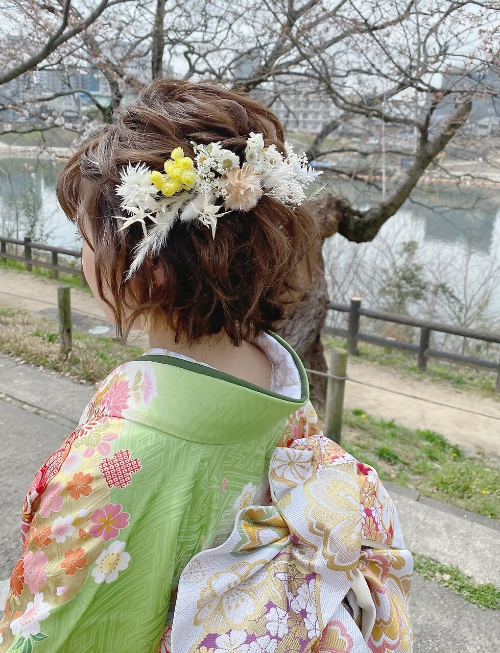 ボブアレンジ 振袖着付け