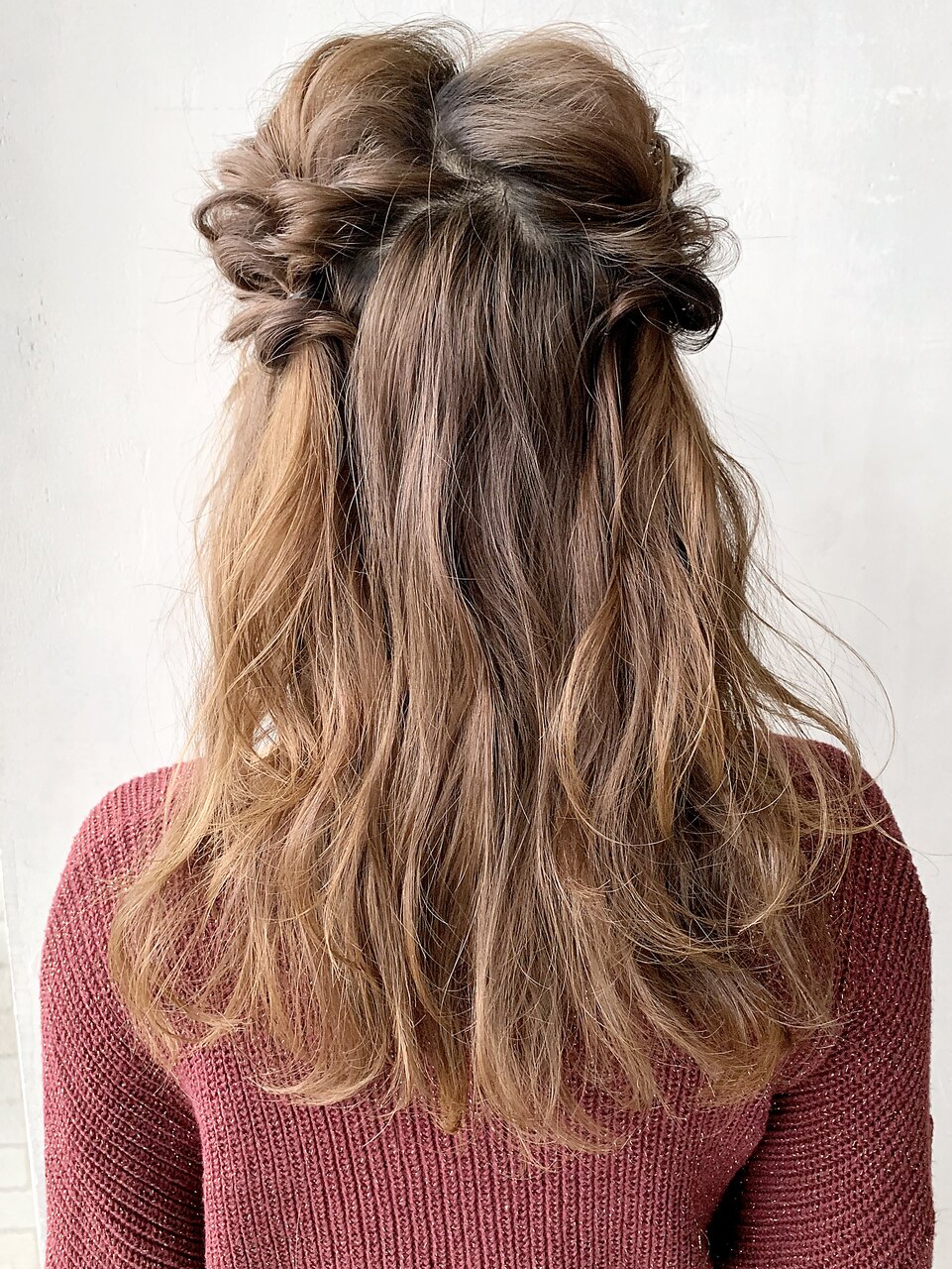 ツインくるりんぱアレンジ_オリーブカラー_57036