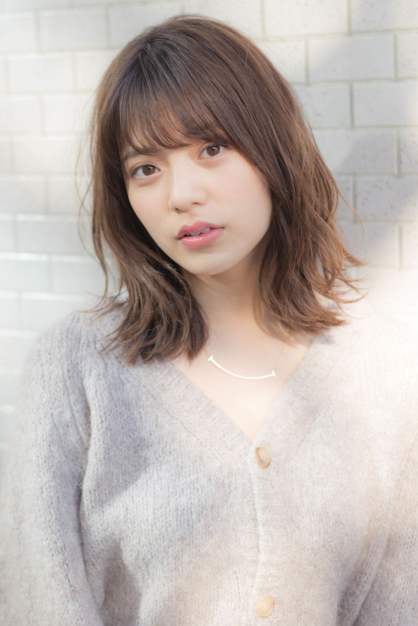 【abiquiu】20代30代◎フォギーベージュシースルーバングロブ