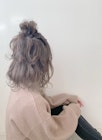 カジュアルアレンジ　お団子ハーフアップ　
