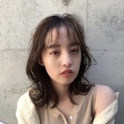 小顔カットくすみカラー切りっぱなし