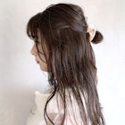 ゆるハーフお団子_クールショートピンクベージュボブルフ_37919