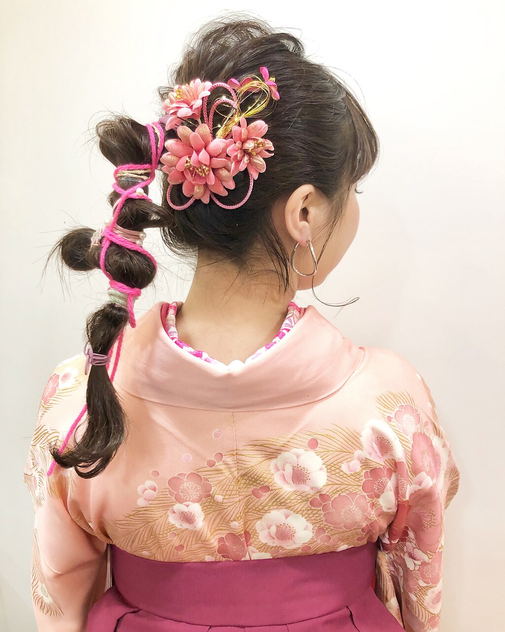 玉ねぎポニーテール・ヘアアレンジ・ヘアセット・着物ヘア