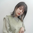 インナーカラー/切りっぱなしボブ/外ハネボブ/ポイントカラー