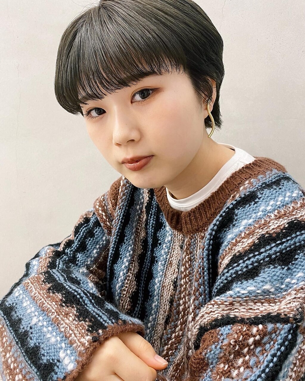 【早瀬忍　梅田中津】ショート×オリーブベージュカラー