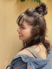 お団子ヘアアレンジ　ホワイトアッシュ　佐々木