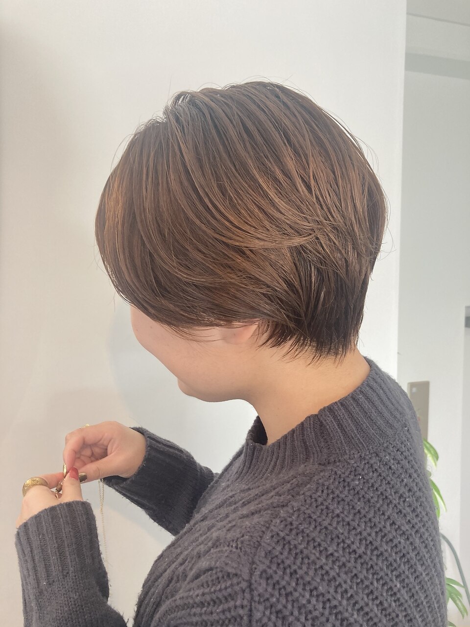 ベージュショートボブ