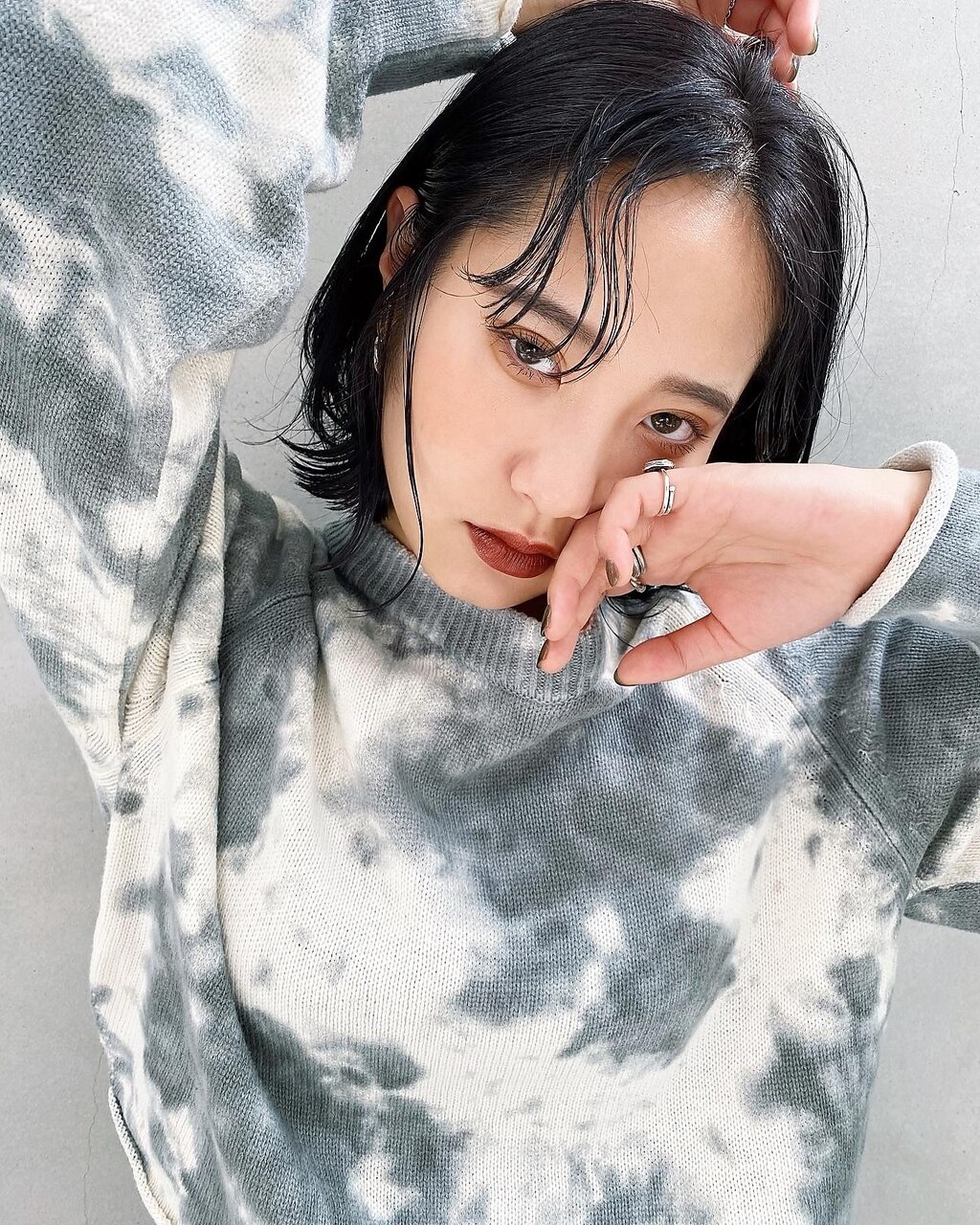 【早瀬忍　梅田中津】ダークパープル×ナチュラルボブ