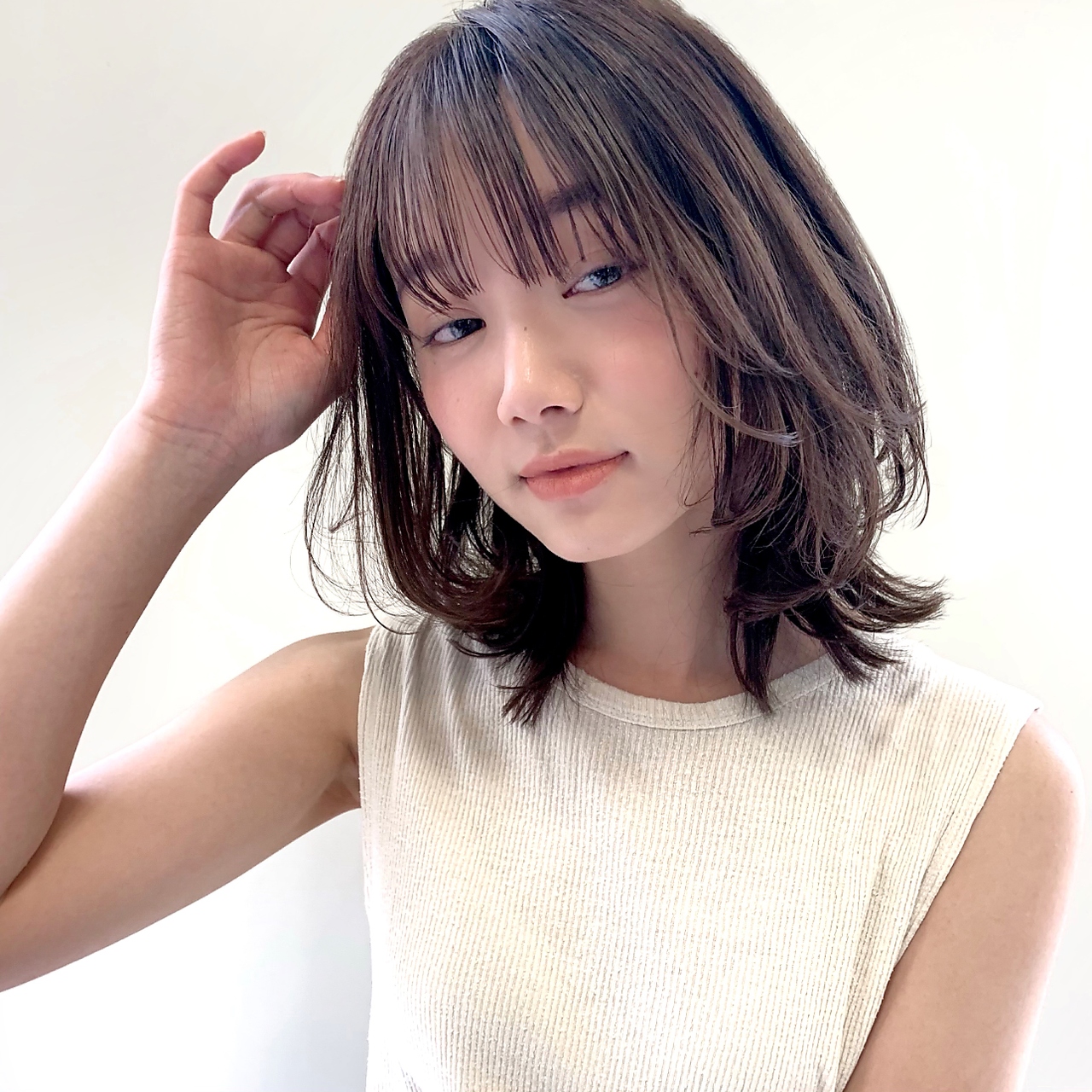 【Gigi遠藤】ボブルフピンクベージュクールショートモテ着物ヘア