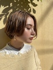 ショートパーマ　ホワイトアッシュ　佐々木