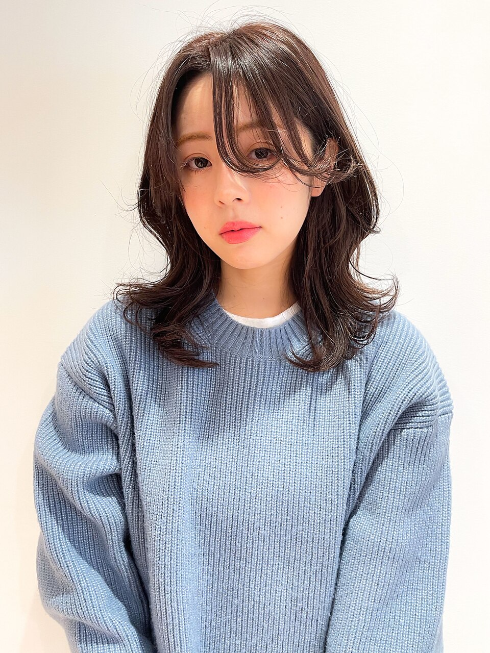 【田村】大人可愛い小顔モテ髪黒髮エアリーミディ20代30代40代