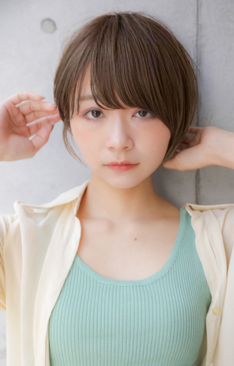 大人かわいい小顔ひし形ショートボブ20代30代40代ミセス