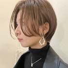 【F.】ピンクベージュ×ハンサムショート