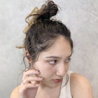 お団子アレンジ_ホワイトアッシュエアリーミディ_47937