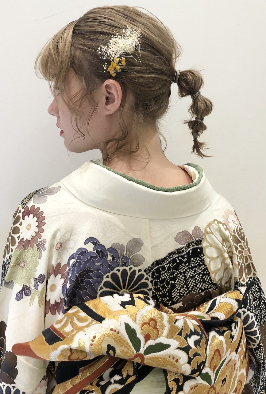 成人式　卒業式　袴　振袖 着付け　ヘアアレンジM323