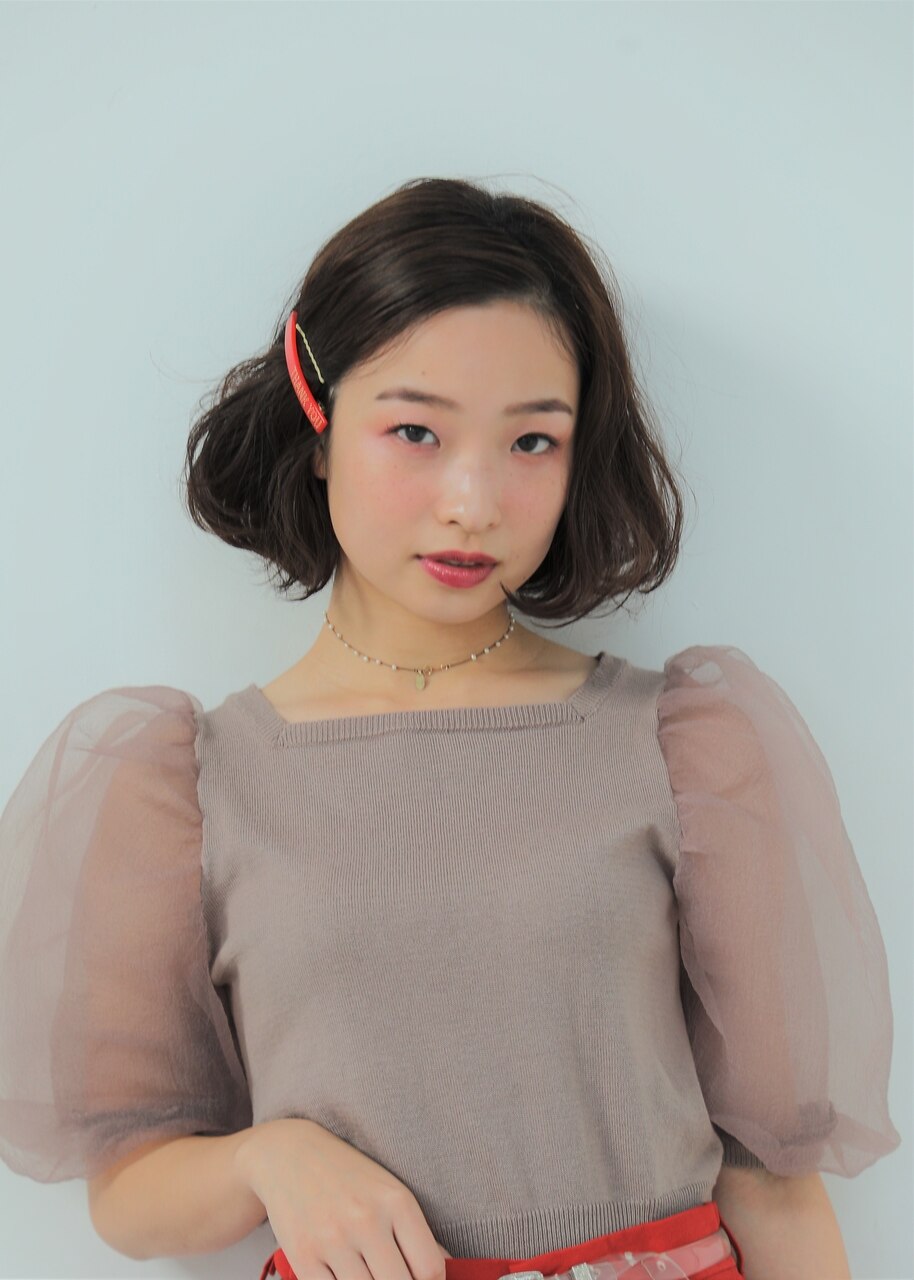 ボブスタイル×バレッタアレンジ