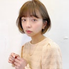 ショートボブ×ミルクティーベージュ