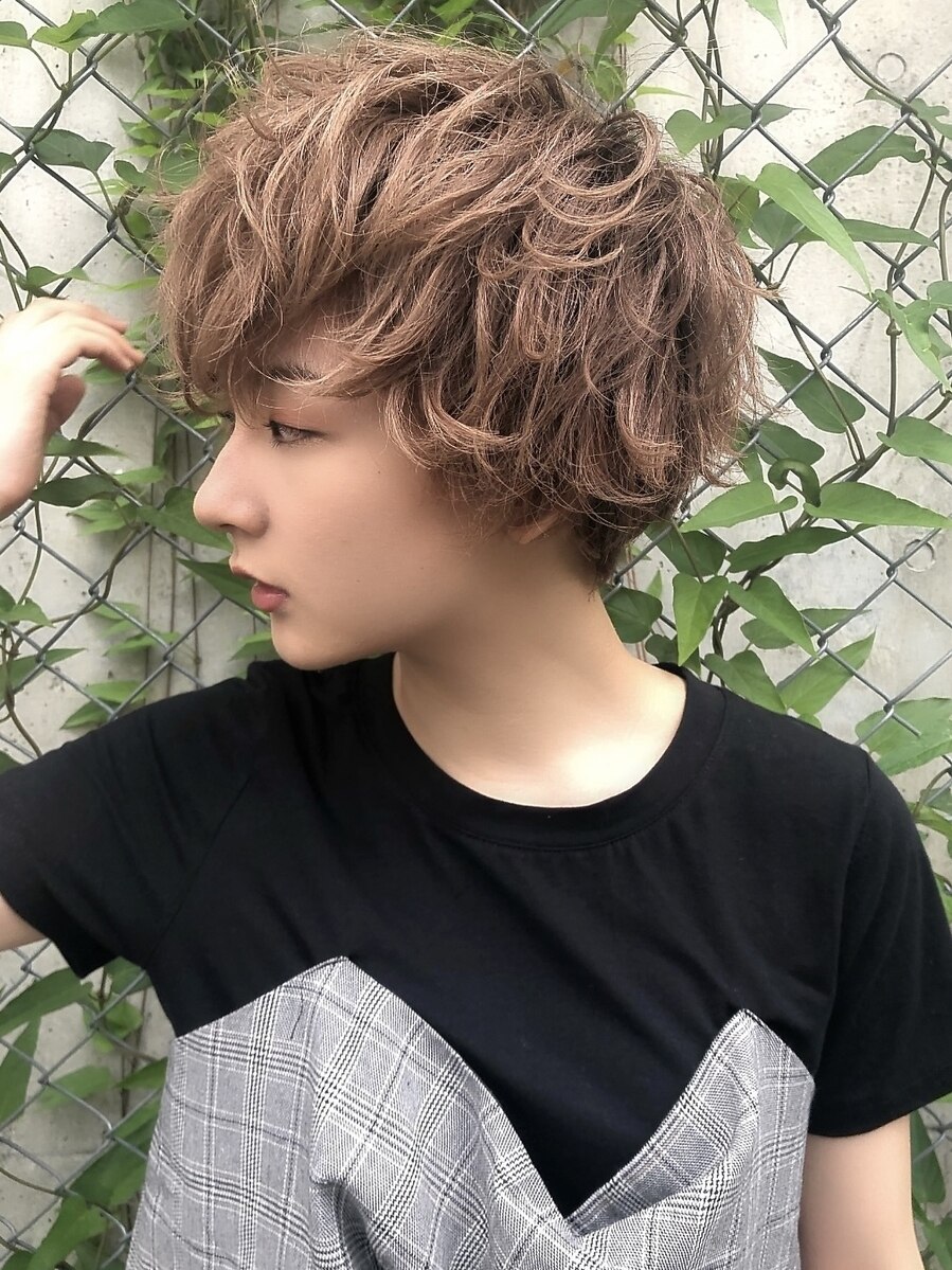 大人かわいいショートボブ【イルミナカラー】カーキグレージュ