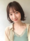 外ハネくびれボブ♪エアリーミディ小顔カットアッシュ　時田