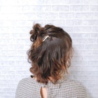 ミニおだんごで可愛い☆ウエーブ巻き×ハーフアップアレンジ☆