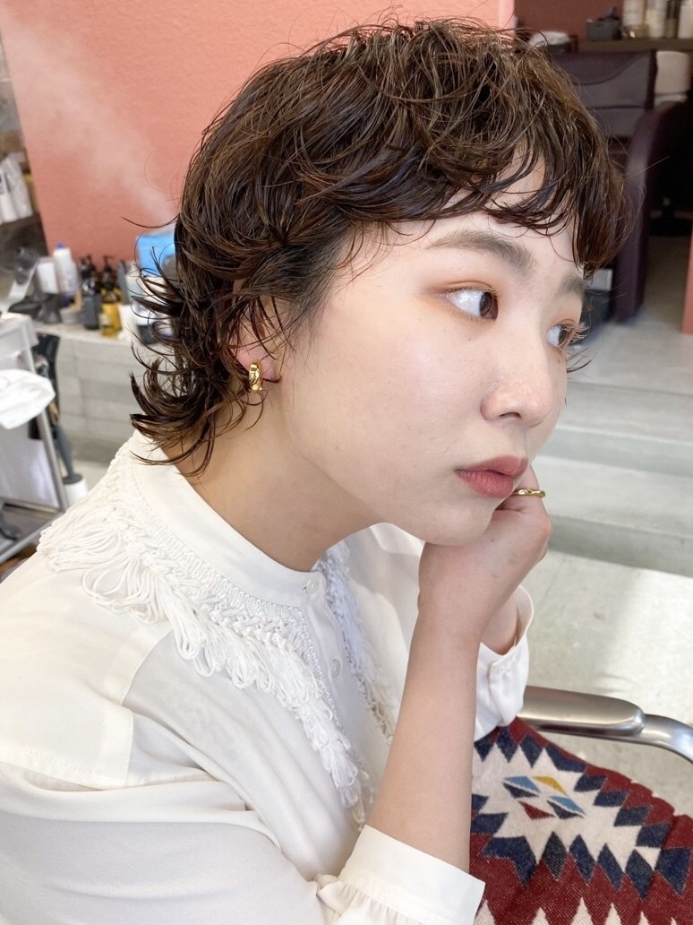 癖毛風ウルフパーマ