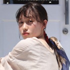 ローポニー スカーフアレンジ オリーブベージュ