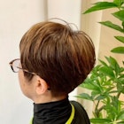 耳だしショート×白髪染め×ハイライト