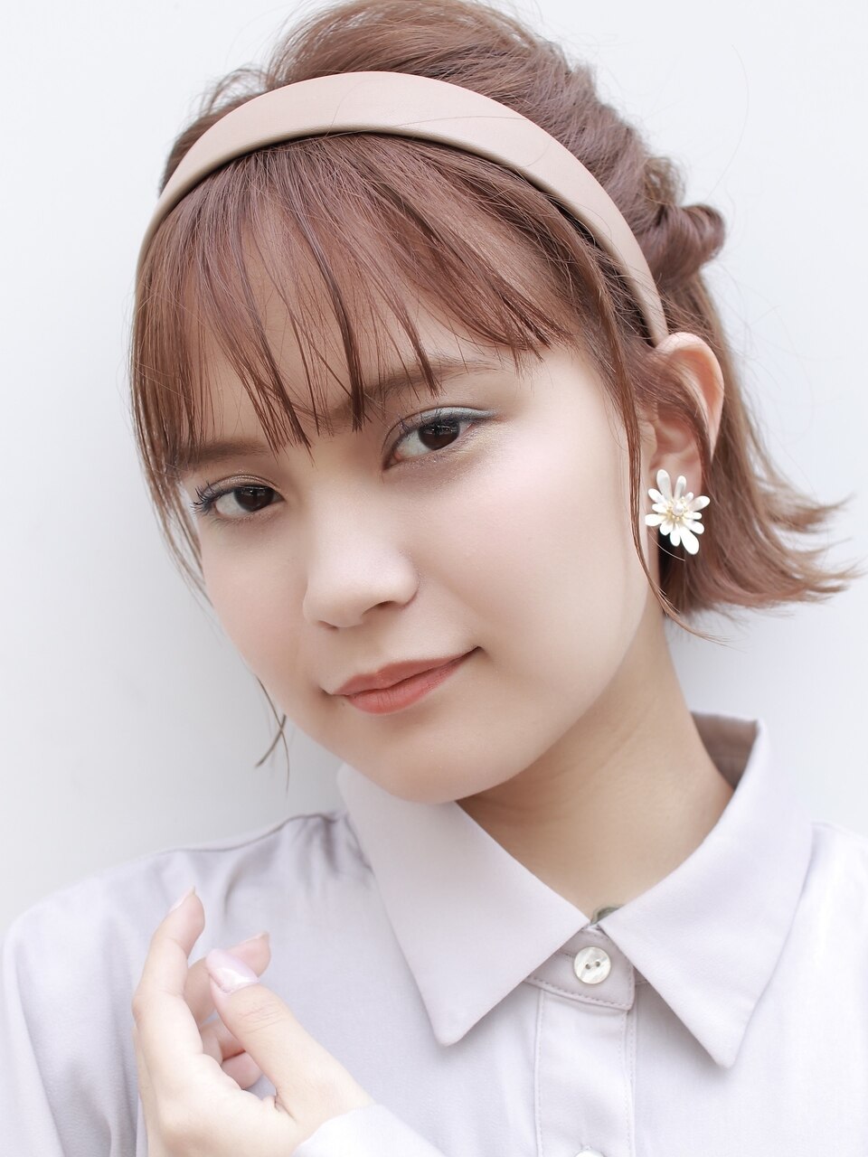 外ハネボブ×ねじりアレンジ/ラベンダーミルクティー/10代/20代