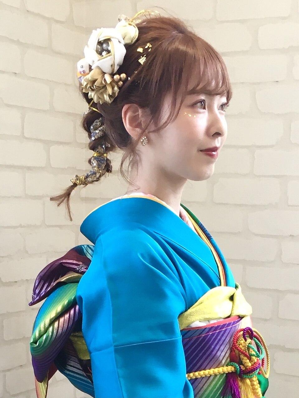 avant ☆振袖ヘアアレンジ☆　リボン編み込みポニー