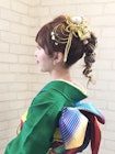 avant ☆振袖ヘアアレンジ☆　リボン編み込みポニー