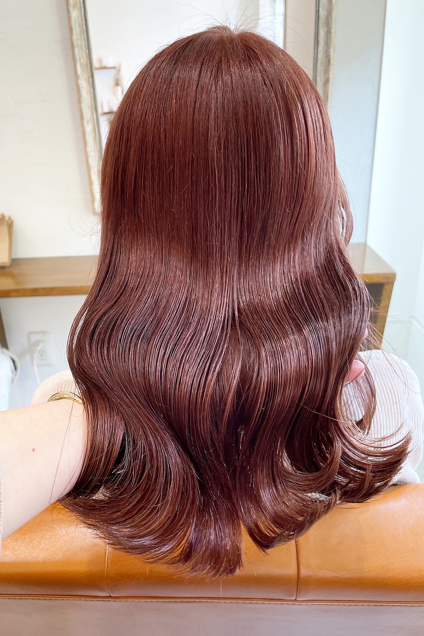 ブリーチなしダブルカラーでチェリーピンク◎