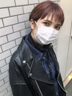 【ショート×ピンクグレージュ 】