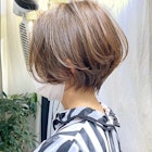 クールショート/ショートパーマ/ボブルフ/ピンクベージュ/柴