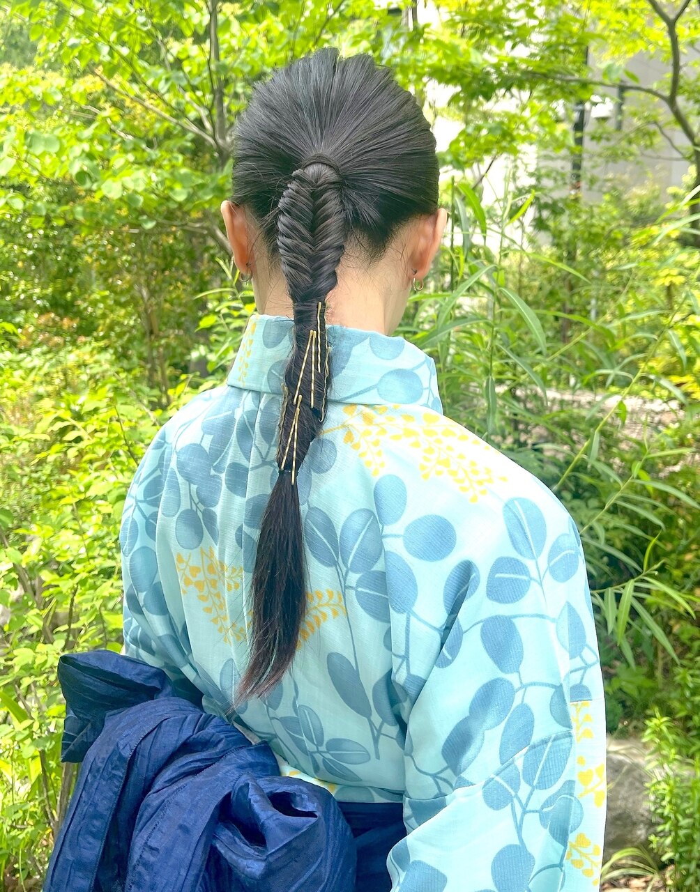【#わだむすび】浴衣、黒髪ロングポニーテールアレンジ
