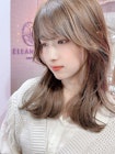 前髪くびれイメチェンラベンダーカラーイヤリングカラー